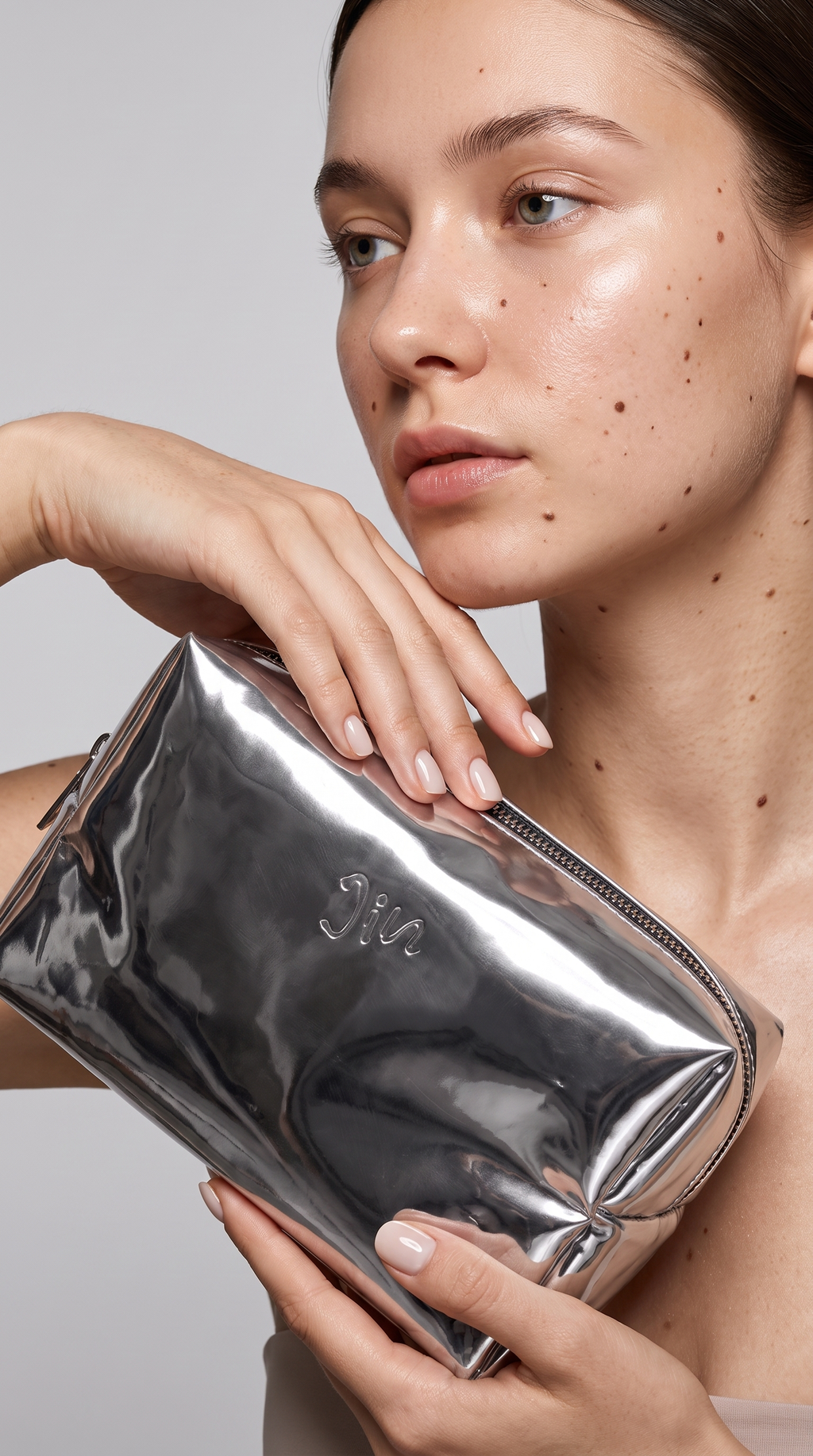 B2 JIN Metallic Zipper Pouch